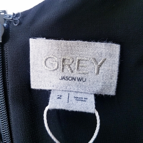 NEW Jason Wu Grey | Painted Floral Silk Chiffon‎ dress 2 - Picture 5 of 15